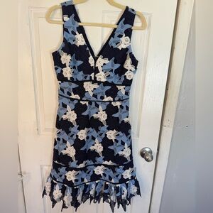 Vineyard vines, Kentucky derby collection, blue lace dress, size 4